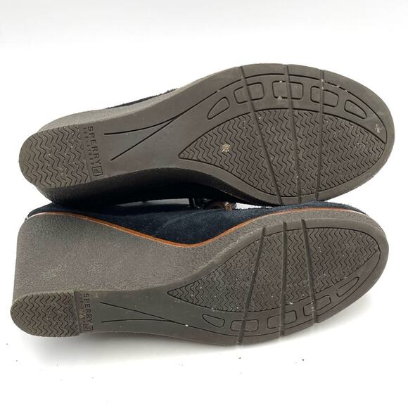 Sperry Harlow black ankle booties SIZE 7.5 EUC leather suede - Picture 5 of 10